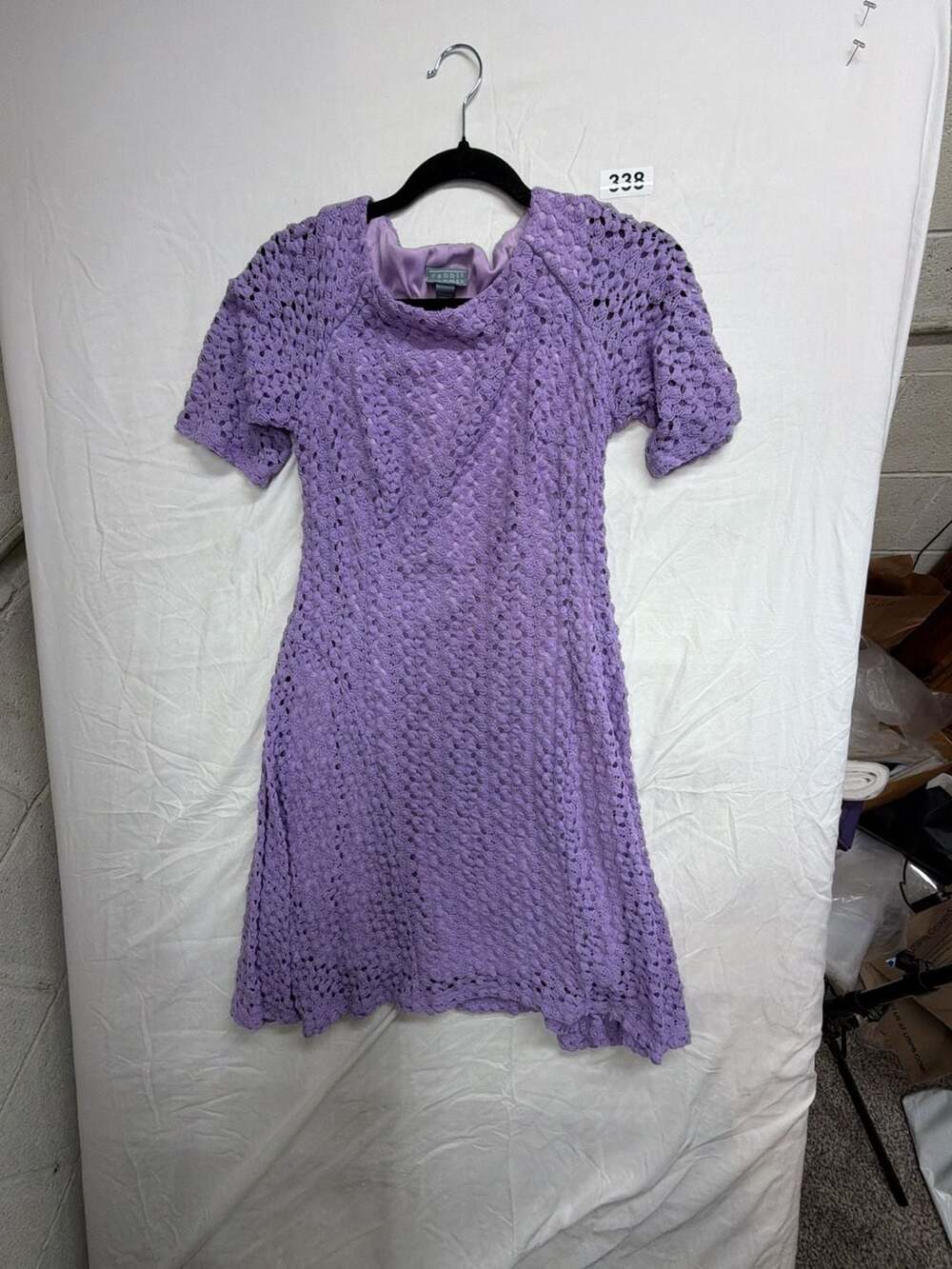 Rabbit Rabbit Rabbit Petite Purple Crochet Lace Short Sleeve Dress Size 10P